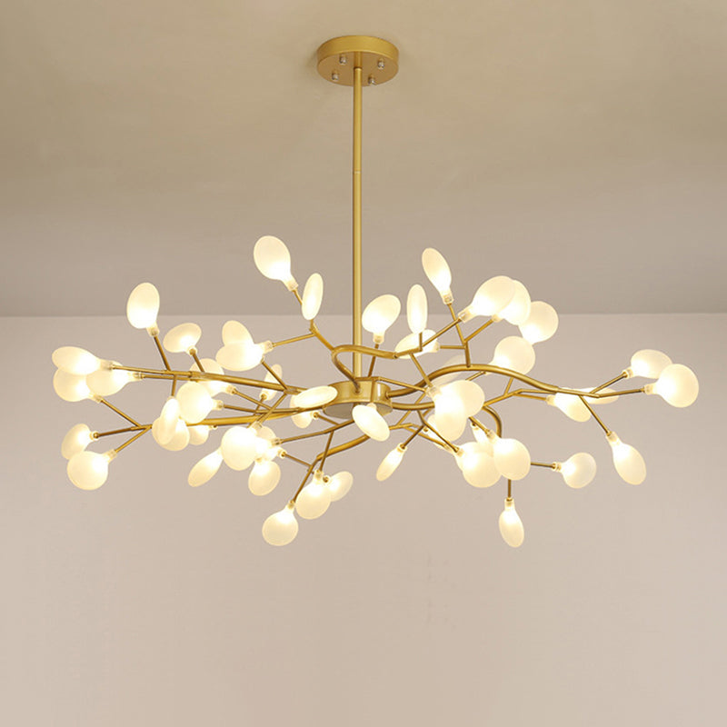 Dazzling dragonfly LED chandelier – Contemporary acrylic light with a magical firefly leaf design