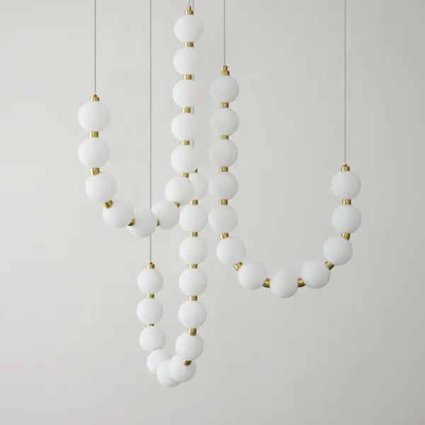 Exquisite Beaded Chandelier – Elegant LED Lighting in Metal and Acrylic (H65 cm)