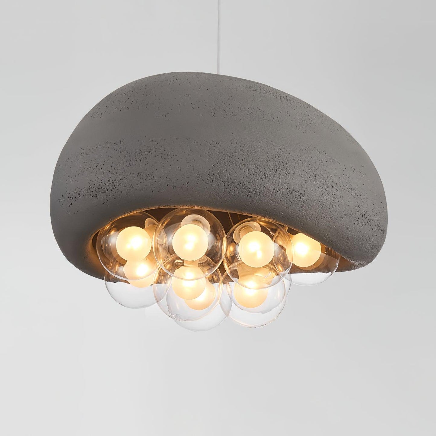 Suspension Khmara Bubbles – Superbe lampe moderne en verre et métal au design artistique distinctif