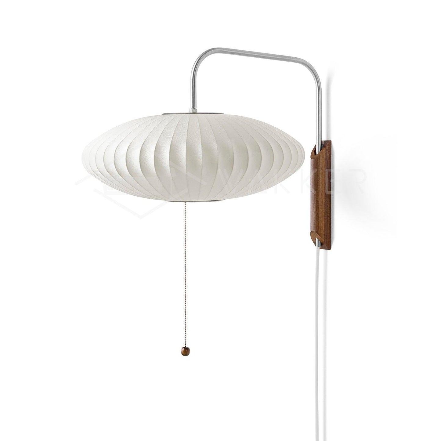Vägglampa Nelson – Elegant modern design från 1950-talet med valnötsträ och metall