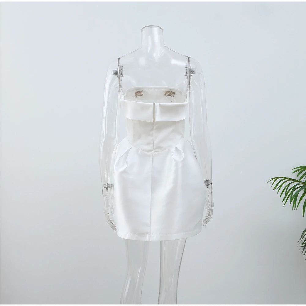 Robe Sans Bretelles Élégante en Polyester – Idéale pour Toutes les Occasions