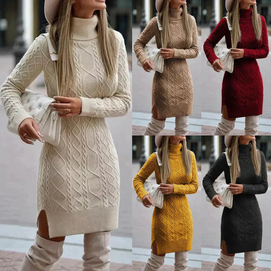 Robe d'Hiver Chic Femme en Tricot – Élégante et Confortable pour Saison Froide