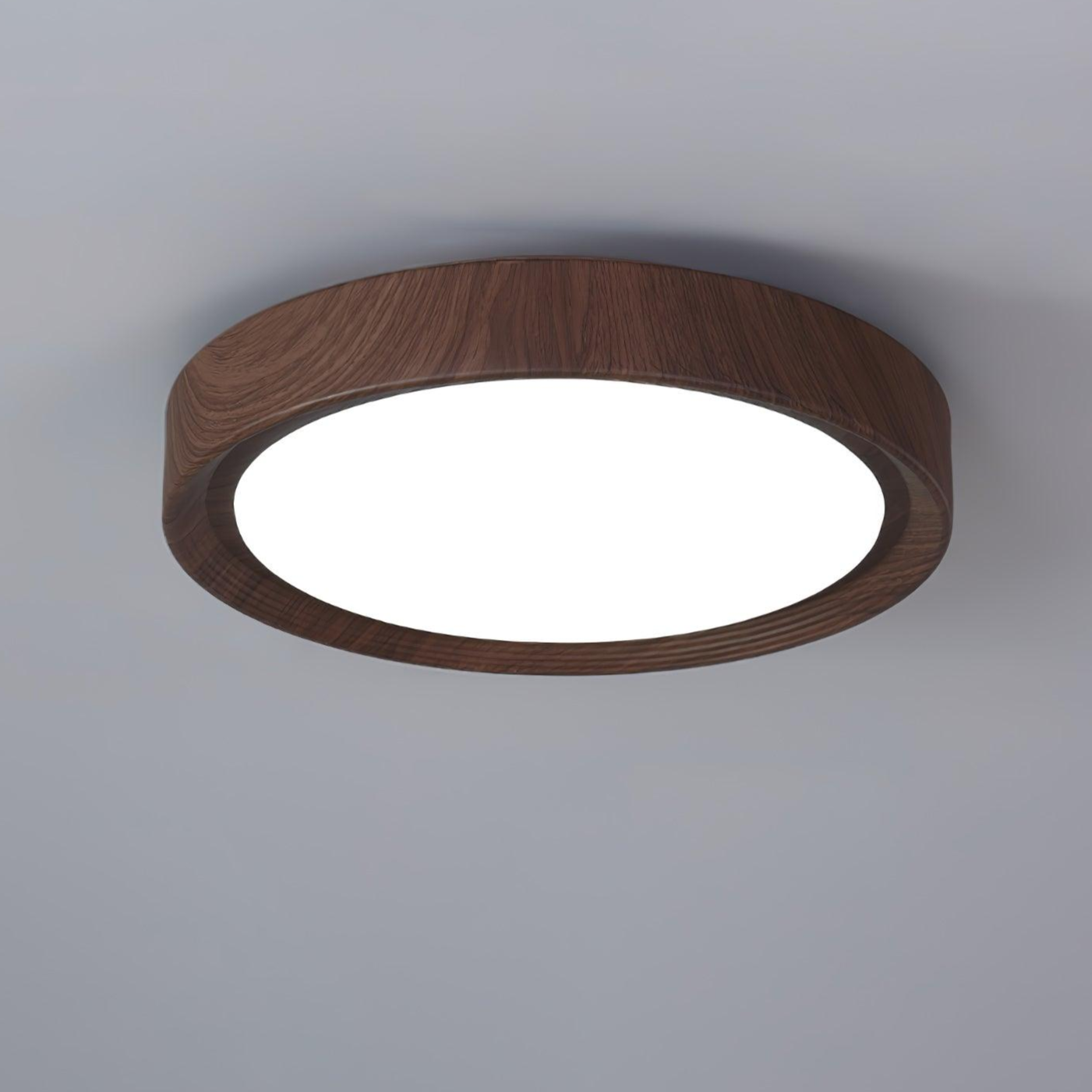 Elegant round wooden ceiling light – Enhance your space with a touch of modern elegance