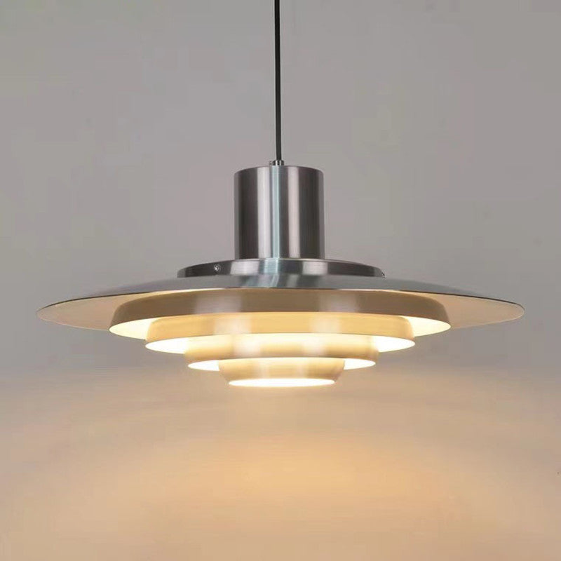 Suspension LED scandinave élégante - Élégance contemporaine en fer et aluminium