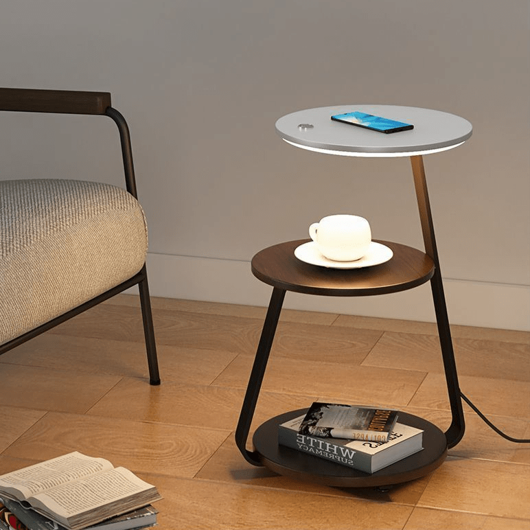 Table d'appoint chic – Design élégant et pratique avec un rangement à double étagère
