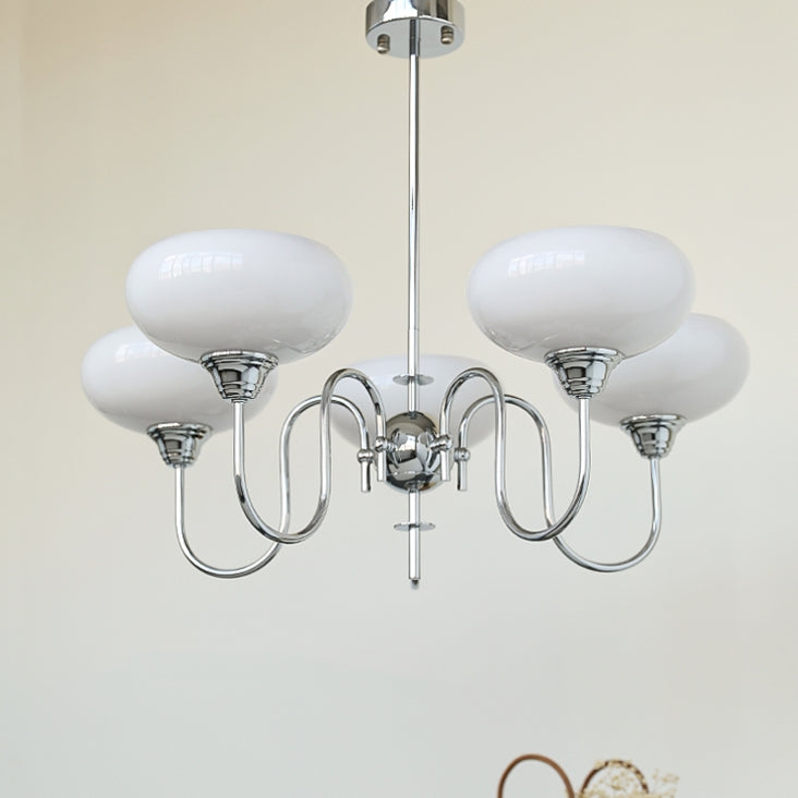 Exquisite glass and metal chandelier – Elevate your space with timeless sophistication