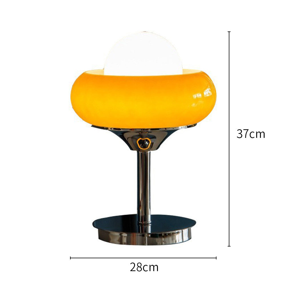 Lampe de table en verre Bauhaus jaune chic – Une fusion de charme vintage et de style contemporain