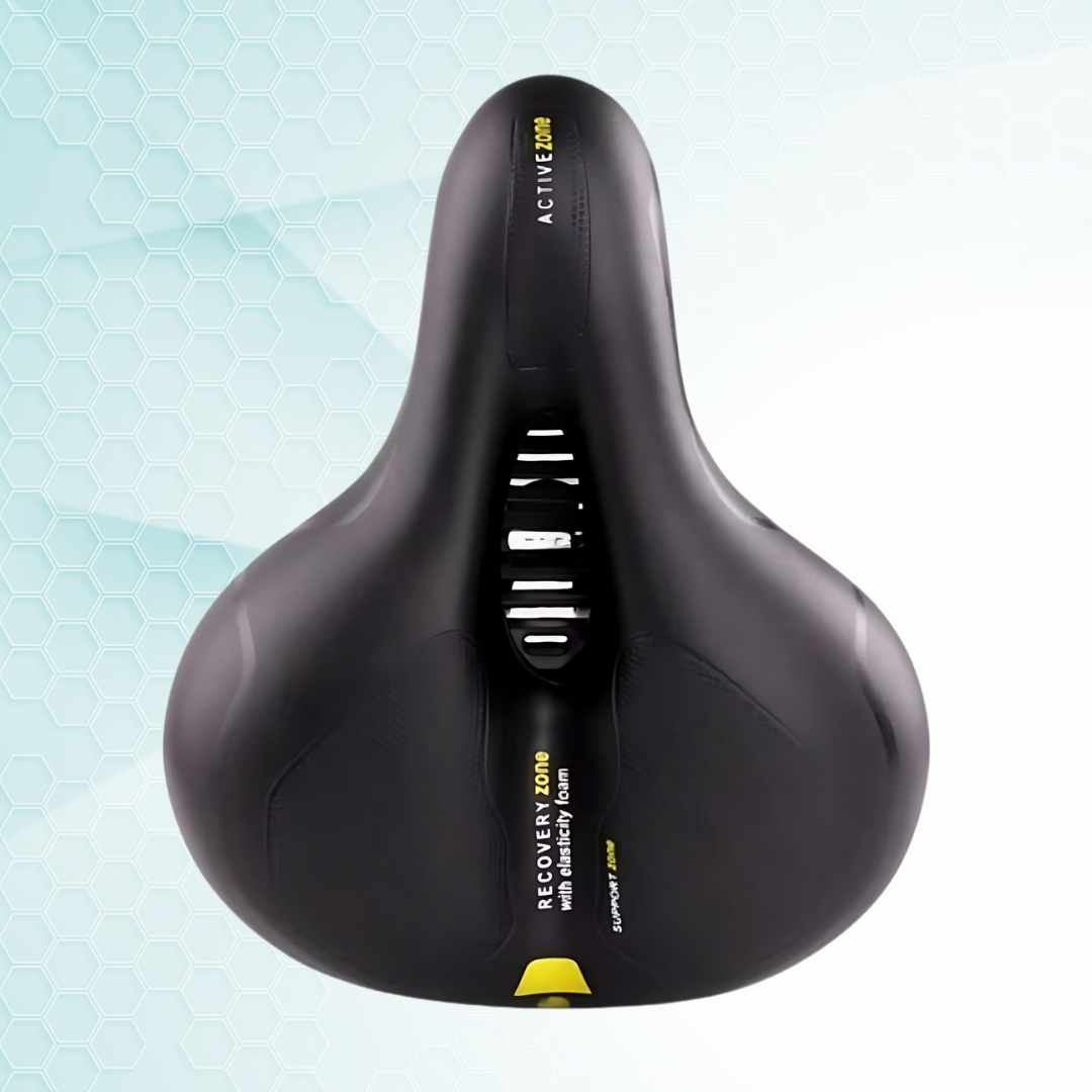 Ultieme comfortabele fietszadel met geïntegreerde schokdemper – Ergonomisch ontwerp en royaal gevoerd