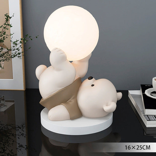 Dreamy Teddy Bear and Moon Table Lamp – The ideal soothing night light for children and an adorable nursery decoration
