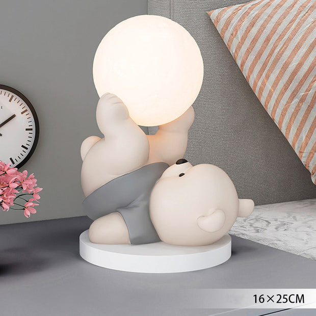 Dreamy Teddy Bear and Moon Table Lamp – The ideal soothing night light for children and an adorable nursery decoration