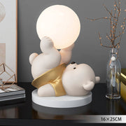 Dreamy Teddy Bear and Moon Table Lamp – The ideal soothing night light for children and an adorable nursery decoration