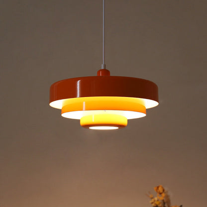 Lustre Pendentif Multi-Couche Vintage Chic – Fini Métallique Élégant avec Éclat LED Chaud