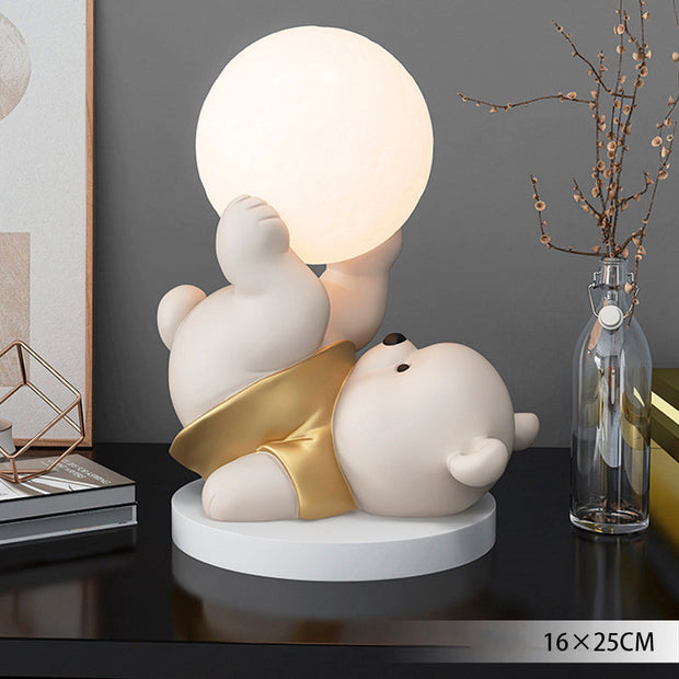 Dreamy Teddy Bear and Moon Table Lamp – The ideal soothing night light for children and an adorable nursery decoration