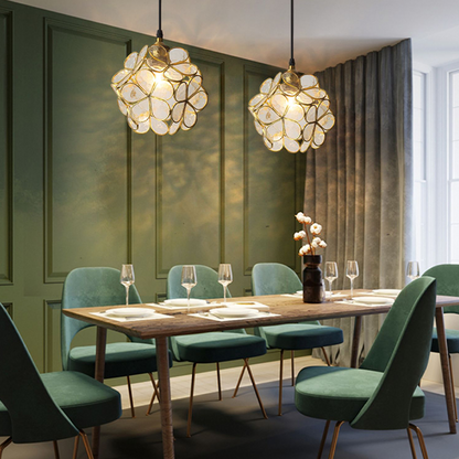 Suspension en verre en forme de pétale inspirée du vintage – Élégance intemporelle pour les espaces contemporains