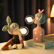 Elegant Artisan Sisters table lamp – A unique fusion of handmade wood and textile design