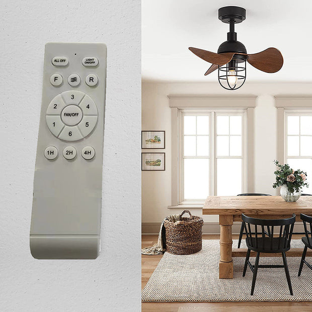 Ventilateur de plafond en noyer foncé élégant avec lumière intégrée – Parfait pour les espaces chaleureux
