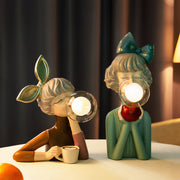 Elegant Artisan Sisters table lamp – A unique fusion of handmade wood and textile design