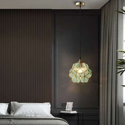 Suspension en verre en forme de pétale inspirée du vintage – Élégance intemporelle pour les espaces contemporains