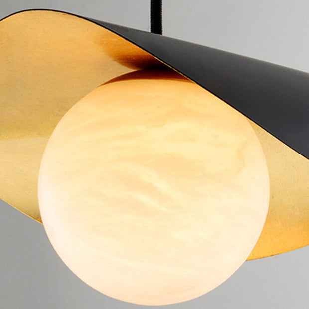 Suspension en marbre espagnol exquis – Lampadaire sophistiqué en pierre naturelle