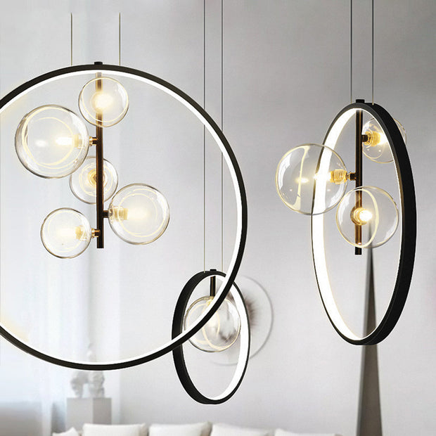 Suspension en verre industriel élégante – Élégance vintage en métal