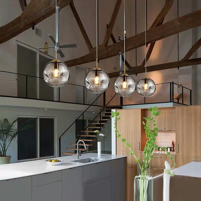 Elegant Scandinavian gold glass pendant – Embrace a refined style with a soft ambient glow