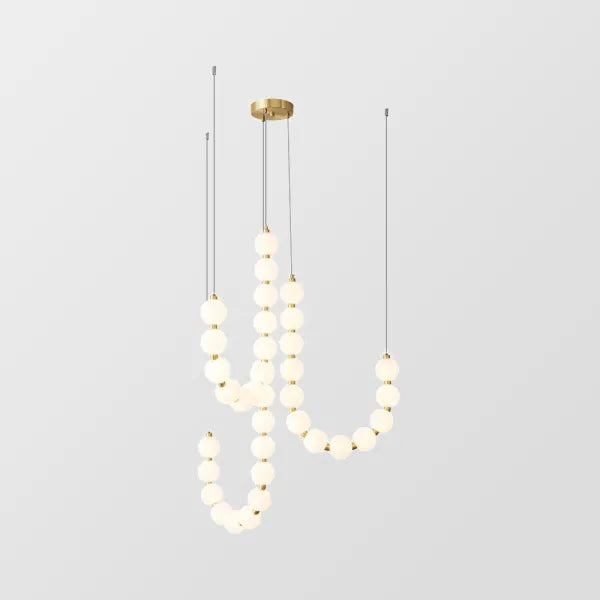 Exquisite Beaded Chandelier – Elegant LED Lighting in Metal and Acrylic (H65 cm)