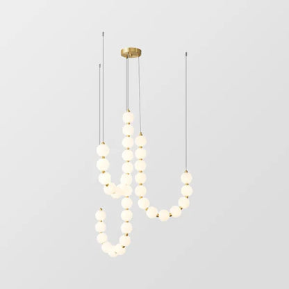 Exquisite Beaded Chandelier – Elegant LED Lighting in Metal and Acrylic (H65 cm)