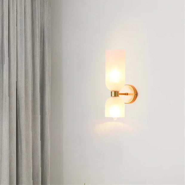 Elegant double-headed LED glass wall sconce - A chic touch with eco-friendly lighting