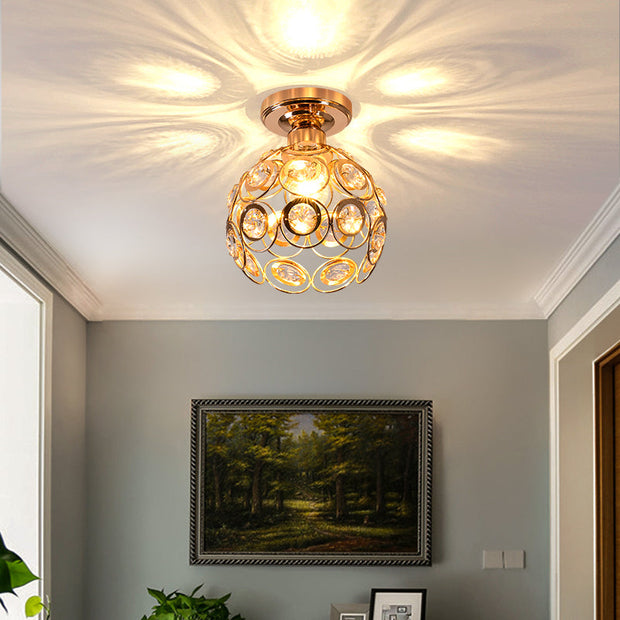 Luxurious gold hallway chandelier – elegant crystal and gold chandelier to enhance your decor