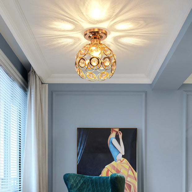 Luxurious gold hallway chandelier – elegant crystal and gold chandelier to enhance your decor
