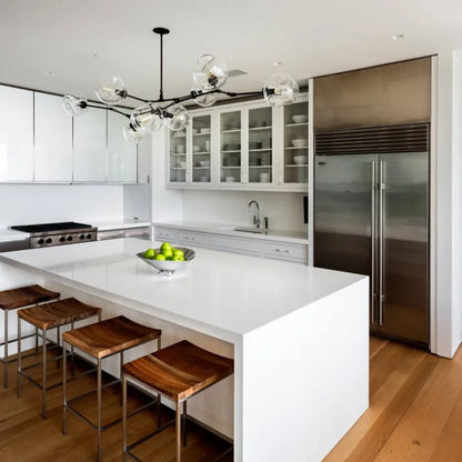 Sleek Sputnik Bifurcation Chandelier – Contemporary Elegance in Blown Glass and Metal