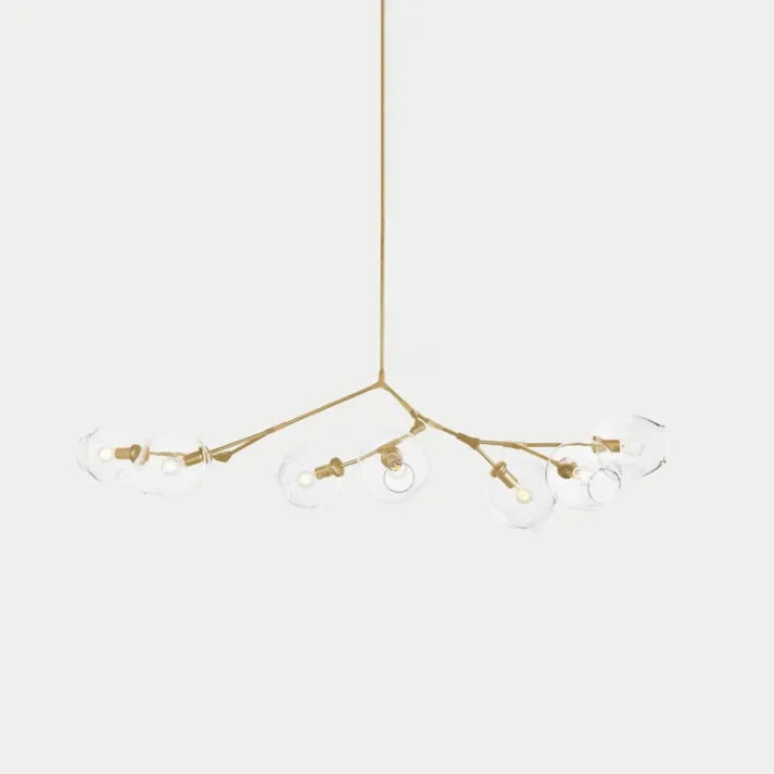 Sleek Sputnik Bifurcation Chandelier – Contemporary Elegance in Blown Glass and Metal