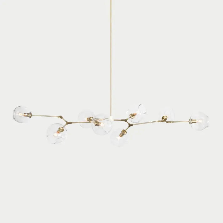 Sleek Sputnik Bifurcation Chandelier – Contemporary Elegance in Blown Glass and Metal