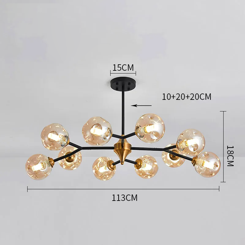 Superb LED Blown Glass Chandelier – Contemporary Elegance for Your Living Room and Bedroom