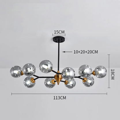 Superb LED Blown Glass Chandelier – Contemporary Elegance for Your Living Room and Bedroom