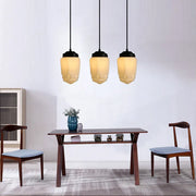 Élégante suspension en verre blanc givré géométrique inspirée des vintage – Une touche d'élégance pour votre espace