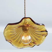 Elegant Floral Glass LED Pendant – Bloom-Inspired Design for a Warm and Welcoming Atmosphere (E27 Compatible)