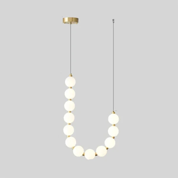 Exquisite Beaded Chandelier – Elegant LED Lighting in Metal and Acrylic (H65 cm)
