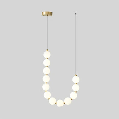 Exquisite Beaded Chandelier – Elegant LED Lighting in Metal and Acrylic (H65 cm)