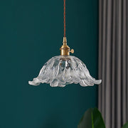Glass Suspension Inspired by Flowers – Chic Pendant Lamp with Luxurious Gold Accent