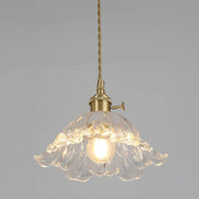 Glass Suspension Inspired by Flowers – Chic Pendant Lamp with Luxurious Gold Accent