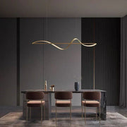 Elegant Whisper Linear Chandelier – Modern LED Lighting in Metal and Acrylic