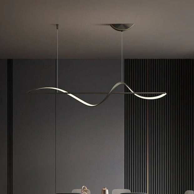 Elegant Whisper Linear Chandelier – Modern LED Lighting in Metal and Acrylic