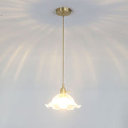 Glass Suspension Inspired by Flowers – Chic Pendant Lamp with Luxurious Gold Accent