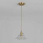 Glass Suspension Inspired by Flowers – Chic Pendant Lamp with Luxurious Gold Accent