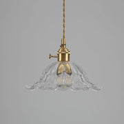 Glass Suspension Inspired by Flowers – Chic Pendant Lamp with Luxurious Gold Accent