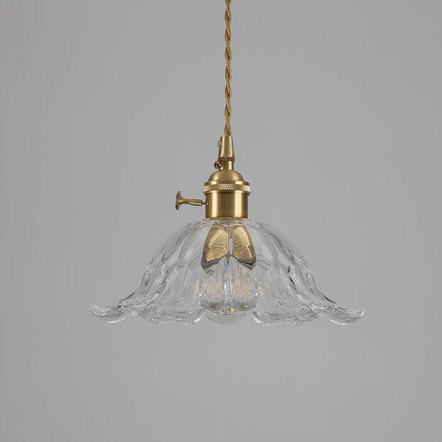 Glass Suspension Inspired by Flowers – Chic Pendant Lamp with Luxurious Gold Accent