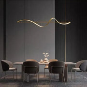 Elegant Whisper Linear Chandelier – Modern LED Lighting in Metal and Acrylic