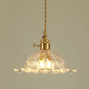 Glass Suspension Inspired by Flowers – Chic Pendant Lamp with Luxurious Gold Accent