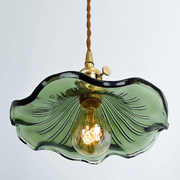 Elegant Floral Glass LED Pendant – Bloom-Inspired Design for a Warm and Welcoming Atmosphere (E27 Compatible)